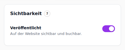 Die Karte Sichtbarkeit auf der Registerkarte Übersicht