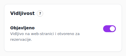 Kartica Vidljivost na kartici Pregled