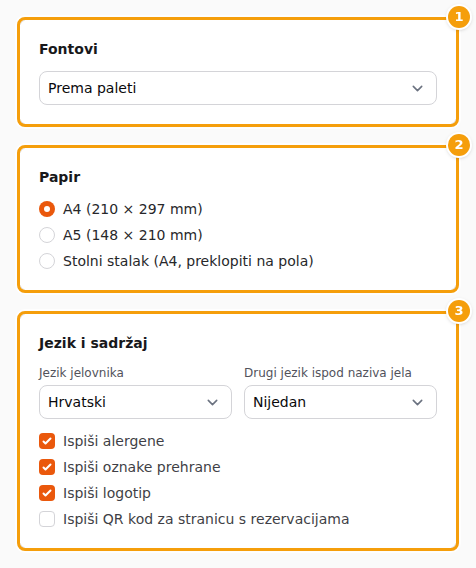 Par fontova (1), papir (2) te jezik i sadržaj (3)