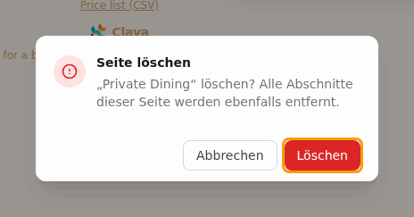 Mit Löschen bestätigen