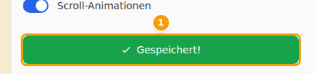 Gespeichert! — die Website-Einstellungen sind in Ihrem Entwurf