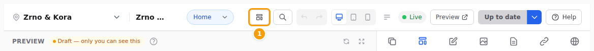 The Templates button in the toolbar (1)