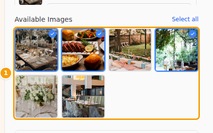 Click photos under Available Images to add them to the gallery (1)