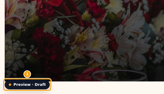 The Preview · Draft label in the bottom left corner of your draft (1)