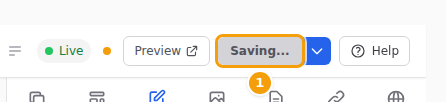 Saving...: wait a moment until the button says Publish again (1)