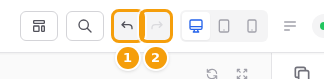 Undo (1) and Redo (2) in the toolbar