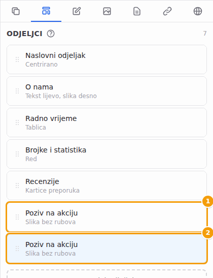Izvornik (1) i njegova kopija odmah ispod (2)