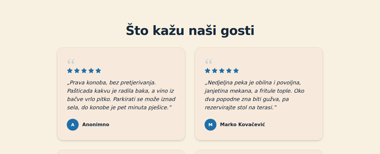 Recenzije na vašoj web stranici